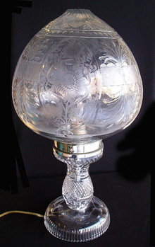 AMERICAN CUT GLASS TABLE LAMP PAIRPOINT? #64