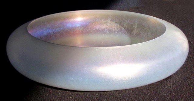 RARE IRIDESCENT OPALINE GLASS BOWL #67
