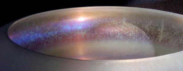 RARE IRIDESCENT OPALINE GLASS BOWL #67