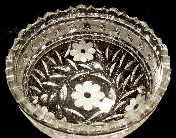 CUT GLASS BOWL AMERICAN c.1920-30's #61