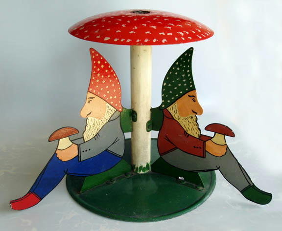 ANTIQUE GERMAN FOLK ART X-MAS GNOMES TREE STAND