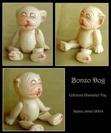 1930's VINTAGE CELLULOID BONZO DOG CHARACTER