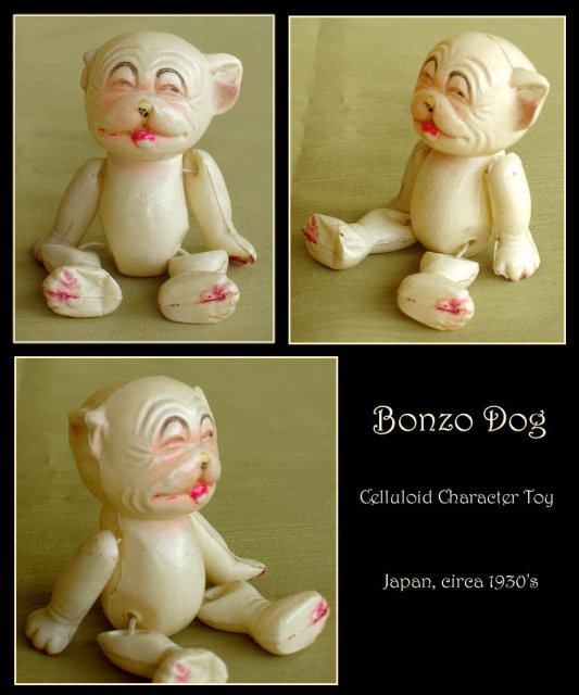 1930's VINTAGE CELLULOID BONZO DOG CHARACTER