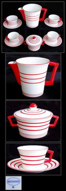 OUTSTANDING ART DECO 11 pc COFFEE SET MEISSEN