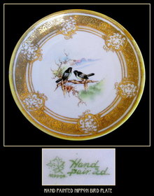 BEAUTIFUL H.P. NIPPON BIRDS PLATE PR106