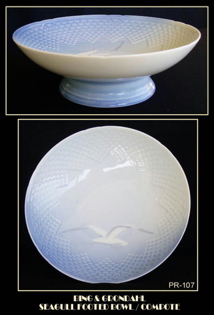 SCARCE BING & GRONDAHL FOOTED SEAGULL BOWL /