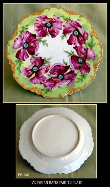 ANTIQUE HAND PAINTED PLATE PR108