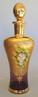CZECH 1930's ENAMELED AMETHYST GLASS LIQUEUR