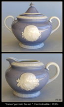 VINTAGE 1930's CZECHOSLOVAKIA 17pc CAMEO TEA