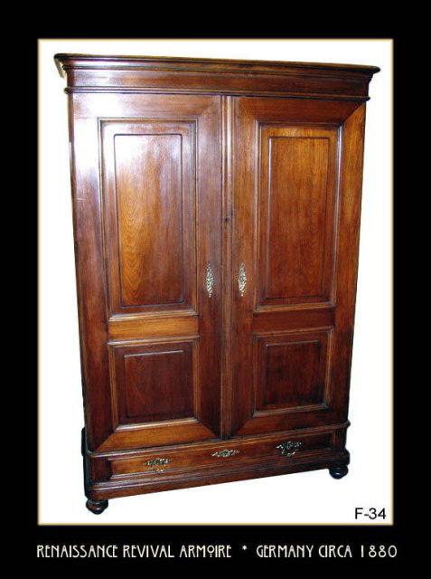 RENAISSANCE REVIVAL WALNUT ARMOIRE GERMANY