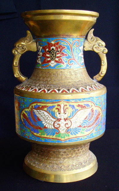 ANTIQUE CHAMPLEVE VASE OR-31