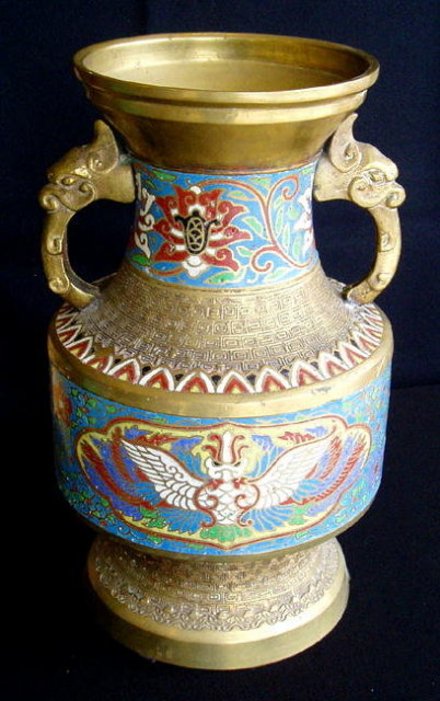 ANTIQUE CHAMPLEVE VASE OR-31