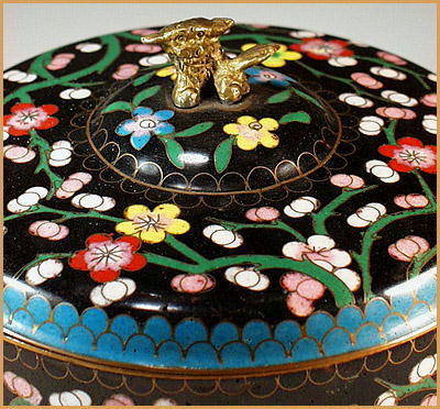 ANTIQUE ROUND CLOISONE BOX OR-15