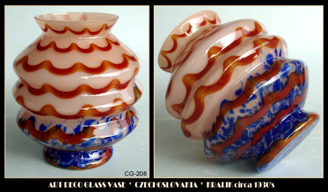 CZECH ART DECO GLASS VASE KRALIK c.1920-30 CG208