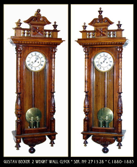 ANTIQUE WALL CLOCK GUSTAV BECKER c.1880