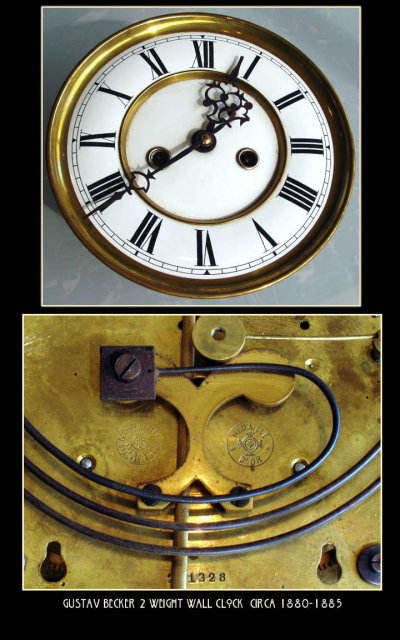 ANTIQUE WALL CLOCK GUSTAV BECKER c.1880