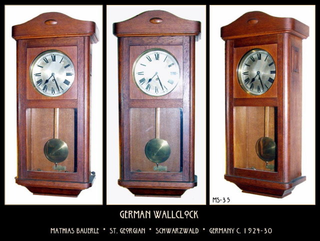 GERMAN WALL CLOCK Mathias Bauerle c. 1924-30