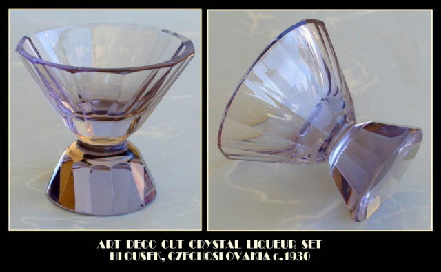 CUT & ENGRAVED 7 PC LIQUEUR SET HLOUSEK
