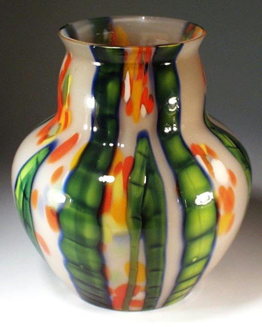 CZECH c.1930 ART DECO GLASS VASE KRALIK