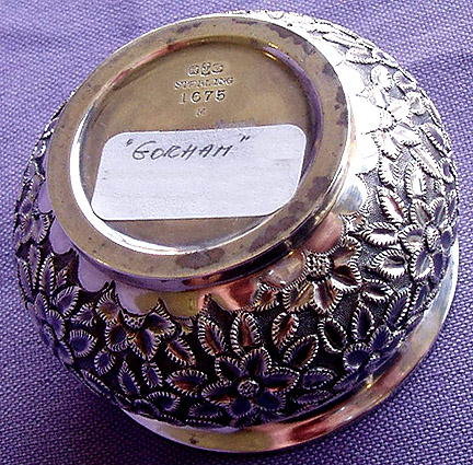 RARE GORHAM STERLING SILVER OPEN SALT CELLAR 1890
