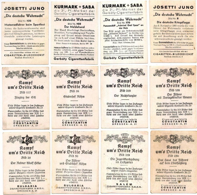 SET OF 12 GERMAN CIGARETTE CARDS c. 1930's P112