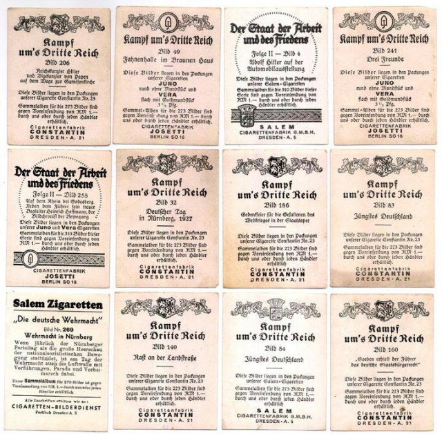 SET OF 12 GERMAN CIGARETTE CARDS c. 1930's P113