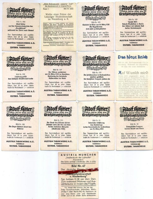 SET OF 13 GERMAN CIGARETTE CARDS c. 1930's P116