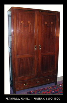 ART NOUVEAU / VIENNESE SECESSION ARMOIRE AUSTRIA c.1890