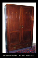 ART NOUVEAU / VIENNESE SECESSION ARMOIRE AUSTRIA c.1890