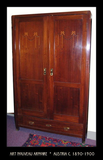 ART NOUVEAU / VIENNESE SECESSION ARMOIRE AUSTRIA c.1890