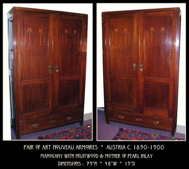 ART NOUVEAU / VIENNESE SECESSION ARMOIRE AUSTRIA c.1890