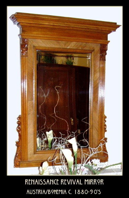 RENAISSANCE REVIVAL BURL WALNUT MIRROR