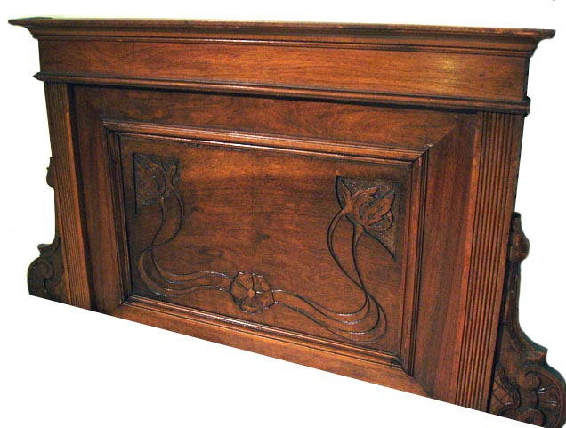 ART NOUVEAU CARVED WALNUT BEDS (PAIR) AUSTRIA c.1900