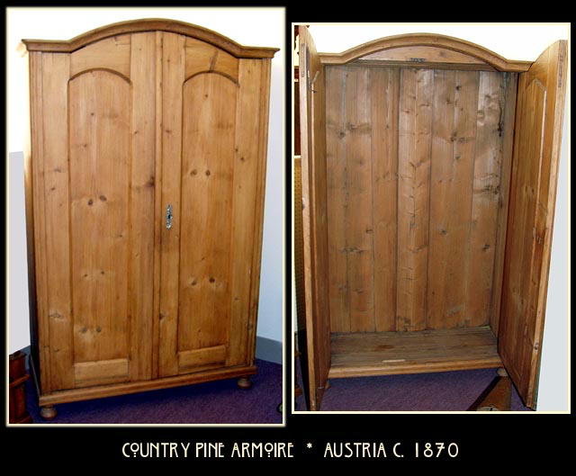COUNTRY PINE ARMOIRE AUSTRIA c.1880