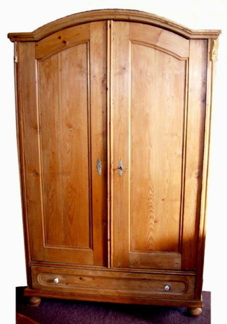 COUNTRY PINE ARMOIRE w DRAWER AUSTRIA c.1880
