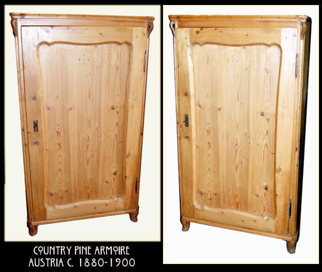 COUNTRY PINE ARMOIRE AUSTRIA c.1880