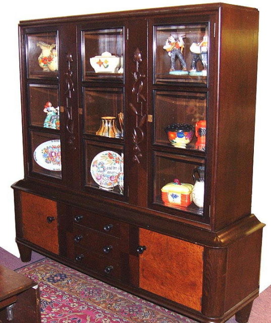 CZECH CUBISM / ART DECO BOOKCASE / CABINET c.1920