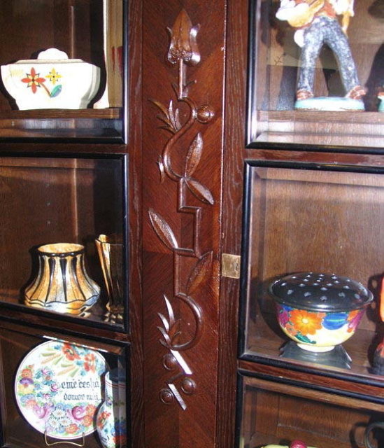 CZECH CUBISM / ART DECO BOOKCASE / CABINET c.1920
