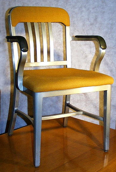 VINTAGE GOODFORM CHAIR ALUMINUM NAVY EMECO INDUSTRIAL