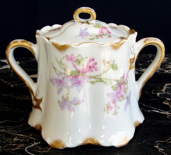 HAVILAND LIMOGES ANTIQUE SUGAR w LID SCHLEIGER #36