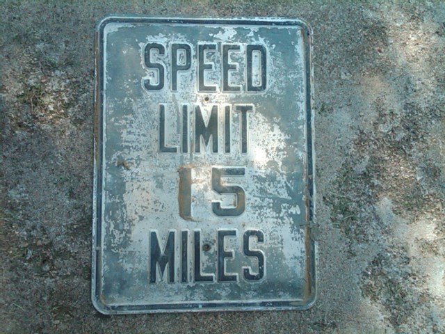 SPEED LIMIT 15 MILES HIGHWAY ROAD SIGN STEEL WALL DECORATION DOOR ORNAMENT