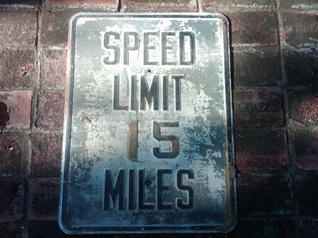 SPEED LIMIT 15 MILES HIGHWAY ROAD SIGN STEEL WALL DECORATION DOOR ORNAMENT