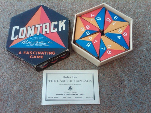 PARKER BROTHERS CONTACK GAME DEPRESSION ERA FAMILY PASTIME