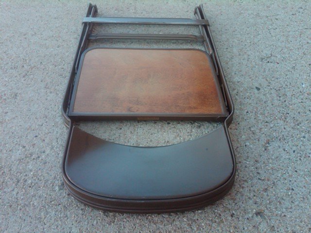 CLARIN STEEL FOLDING CHAIR WOOD VENEER SEAT BOARD DEPRESSION ERA KITCHEN TABLE DESK FURNITURE