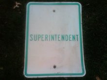 SUPERINTENDENT PARKING SPOT SIGN GARAGE WALL ORNAMENT DRIVEWAY DECORATION
