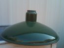 GREEN WHITE ENAMEL PORCELAIN COATED LIGHT FIXTURE SHADE COVER GLOBE OUTDOOR LAMP ACCESSORY