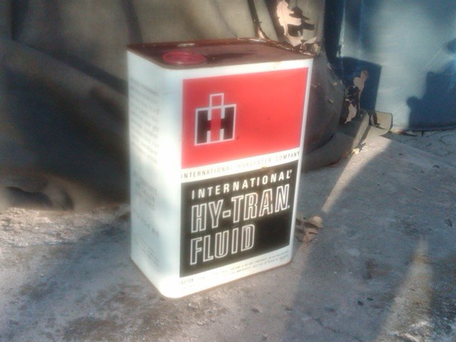 INTERNATIONAL HARVESTER TRANSMISSION OIL LUBRICANT CAN TIN TUB ADVERTISING CANNISTER