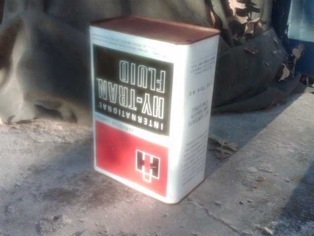 INTERNATIONAL HARVESTER TRANSMISSION OIL LUBRICANT CAN TIN TUB ADVERTISING CANNISTER