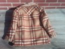 LEE WALD RETRO PLAID BUTTON STYLE JACKET CAMPUS TYPE WINTER COAT FAUX SHEEP SKIN