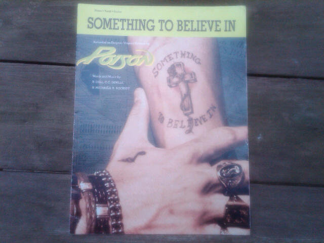 POISON SOMETHING TO BELIEVE IN SHEET MUSIC ROCK ROLL BAND COLLECTIBLE